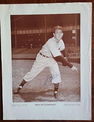 Фред Hutchinson JSA Подписа Снимка 9x12 M114 в бейзболно списание Премиум-Автограф
