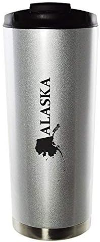 Чаша с вакуумна изолация на 16 унции и капак - Описание на щата Аляска - Alaska State Outline