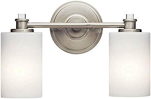 Led лампа за тоалетна масичка Kichler Joelson 24 3 Light с Матирано Опалом в рамка и прозрачни стъклени акцентным стъкло Olde Bronze®