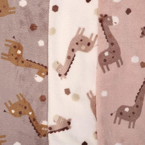 Mook Fabrics руното фланела NS935 с жирафа, кафяво, болт 12 ярда