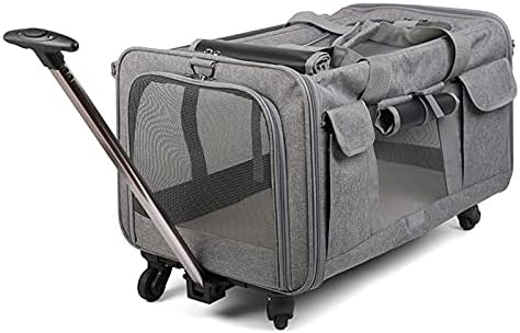Сгъваема чанта за количка за домашни любимци, удобни и дишащи чанта за домашен любимец с много пространство, преносима, с голям капацитет, могат да се настанят 2 кот?