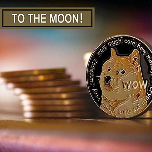 Креативен спомен Dogecoin Позлатена монета Възпоменателна монета Чудесен физически подарък, който може да събира Златна колекция монети за кучета Айде художествена м