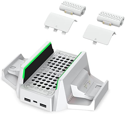 Поставка за зареждане с охлаждащ вентилатор за Xbox серия S, Зареждащата станция с двама ръководители и регулируем охладител за конзолата