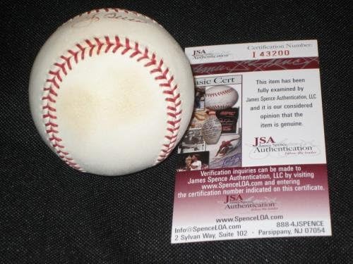 Легендата на Звездата на шампиона Янкис Йога Берра С Автограф Oml Baseball Jsa - Бейзболни Топки с автографи