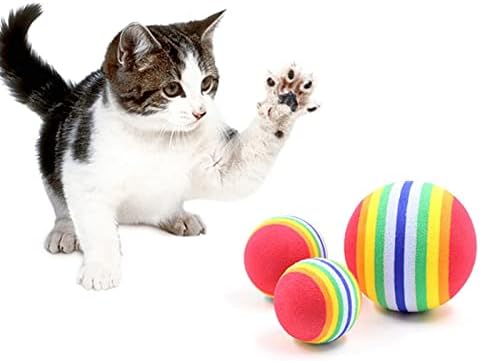 JINYAWEI Цветни EVA Играчка топка за Котки, Интерактивна играчка-Стъргалка за Котки, Топка за домашни Любимци, Играчки за котки, които Играят Скърцане със зъби, Забавни а?