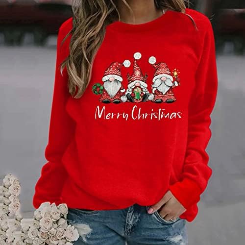 Весела Коледа, жилетки за жени, коледен пуловер с образа на джудже, hoody, сладки коледни ризи с кръгло деколте, върхове