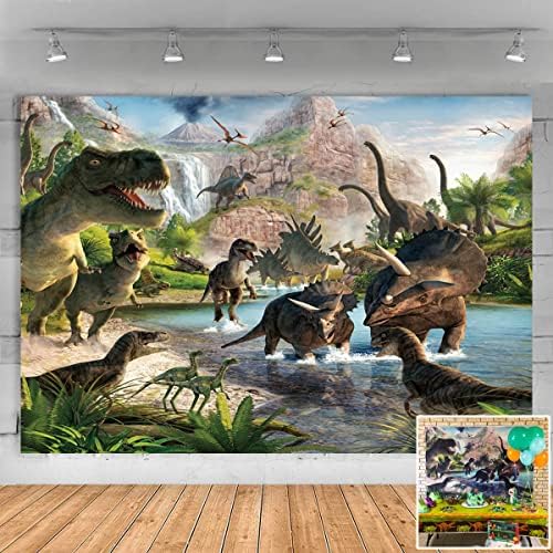 Фон за Снимки с Динозавром HUAYI за Детски Косплеев, 3D Винил Фон за снимки с принтом на КОМПЮТЪРА, тиранозавър рекс Rex GXT-6955