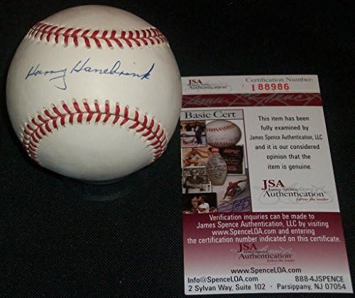 Брэйвз Хари Ханебринк (ум.96) С автограф от един играч в Колман Baseball JSA - Бейзболни топки с автографи