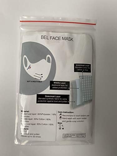 3-слойная маска за лице Bel - Моющаяся и множество (Средно, rosea)