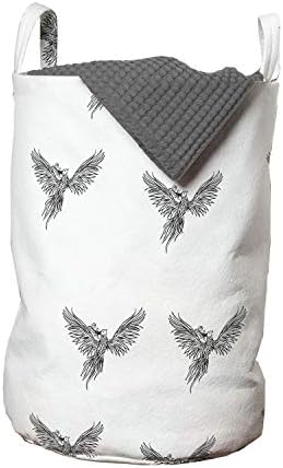 Чанта за дрехи Ambesonne Финикс, Опростен Принт Магическа Птица в стила на китайската татуировки Финикс, Рисувани на ръка, Кошница за