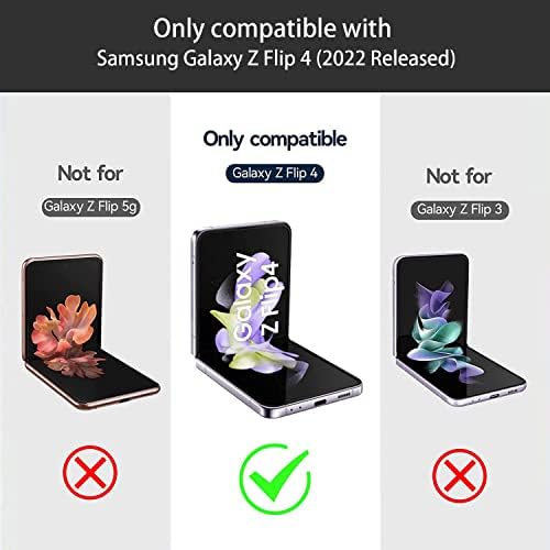 Калъф за телефон BWOOLL за Samsung Galaxy Z Flip 4, Монтиране на Твърд КОМПЮТЪР, устойчив на удари Сгъваем Стилен Защитен калъф за Samsung