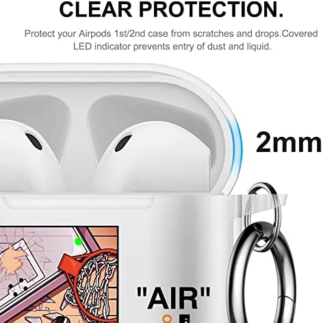 Калъф за AirPods с брелоком, Прозрачен Защитен Калъф за кожата със силиконови Аксесоари за мъже и жени, Съвместим с калъф за зареждане