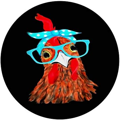 Пиле с банданой на главата и очила скъпа забавна идея за подарък PopSockets с възможност за смяна на PopGrip