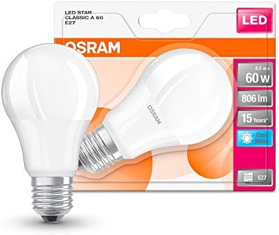 Osram LED Star Classic A/Led лампа, класическа форма на колба с винтовым цокъл: E27, 8,5 W, 220 ...240 v, работа на смени 60 W, Матово,