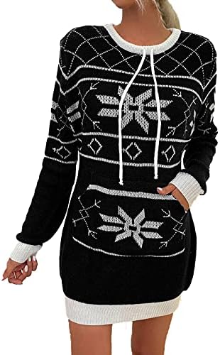 Жена Секси Рокля-пуловер, Дълга Рокля-пуловер с Джобове, Рокля-Пуловер с Джобове, Дамски Пуловери, Рокли