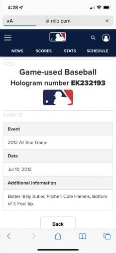 Майк Пъстърва Използва игра на бейзбол 1st Career ASG С автограф от MLB Auth - Бейзболни топки с автограф на MLB