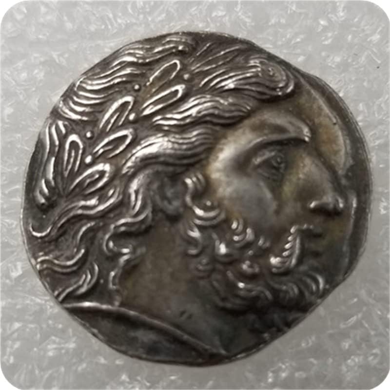 Старинните Занаяти Гръцка Монета С Медна Сребърно Покритие Состаренный Сребърен Долар Сребърен Кръг #3397