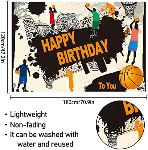 Баскетбол честит Рожден Ден на Фона на Банер Декор на Черно - Спортна Тема Рожден Ден Украси за Момчета Мъжки Аксесоари