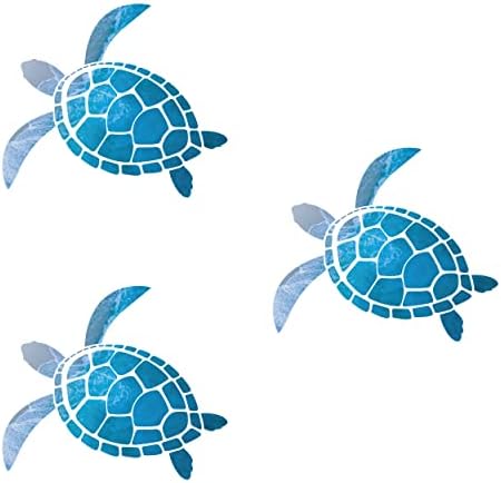 Стикер-стикер TreeArm Blue Ocean Turtle, Водоустойчив Винил с морска Костенурка с висока интензивност, Комплект от 3 опаковки (4 инча