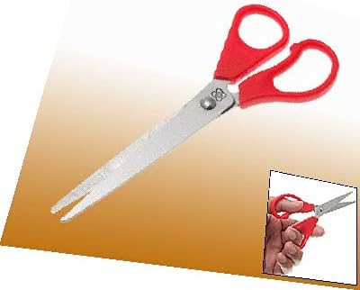 Ножици за рязане на хартия X-DREE с Червена Пластмасова дръжка, Железен нож за бродерия (Forbici per tagliacarte artigianali in plastica