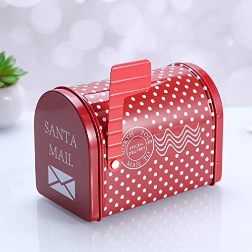 Amosfun Коледна Тема Подарък Кутия във Формата На Пощенска Кутия Креативна Лидице Пощенска Кутия за Бижута Конфетных Играчки (Точков