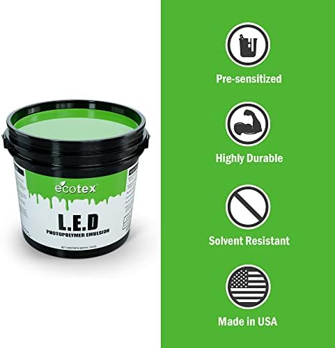 Зелена емулсия за ситопечат Ecotex® L E D (литър - 32 грама), предварително сенсибилизированная фотоэмульсия за ситопечат, текстил и