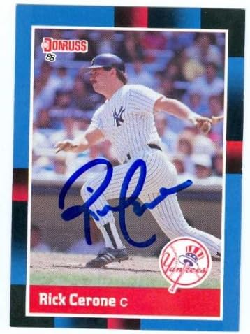 Склад на автографи 585976 Бейзболна картичка Рика Кероне с автограф - Ню Йорк Янкис - 1988 Donruss №351