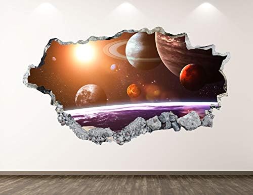 Западна Планина Галактика Космическите Стикер За Стена, Арт Декор на 3D Разби Детска Вселена Стикер Рисувани Стенни Подарък за детска