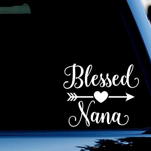 Стикер Life Blessed Nana Стикер-Стикер за Автомобил, Камион, Стъкла, Брони в Бял цвят, 5,5 инча