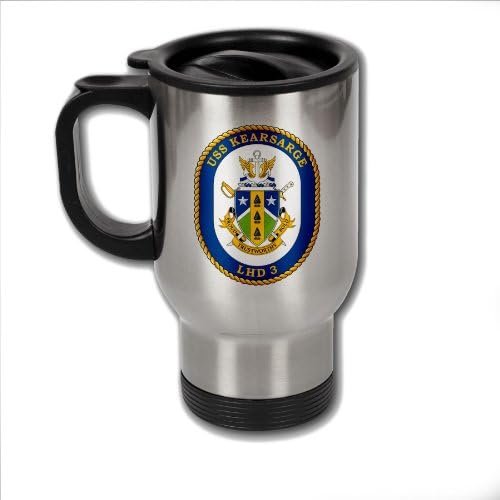 Най-добрата кафеена чаша ExpressItBest от неръждаема стомана с емблема на ВОЕННОМОРСКИТЕ сили на САЩ USS Kearsarge (LHD-3) (герб)
