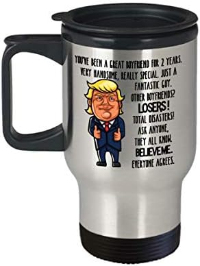Пътна Чаша в 2-та Годишнина на Тръмп за един Човек Ти Е бил Чудесен човек в продължение на две години, Републиканската Политическа Забавно Кафеена Чаша от Неръждаем?