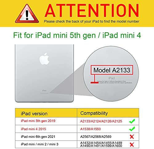 Калъф Fintie за iPad Mini 5 2019 / iPad Mini И 4 - [Ъглова защита] Smart-калъф-книга с множество ъгли с джоб, държач за моливи, функция за автоматично включване /изключване на iPad Mini 5-то п?