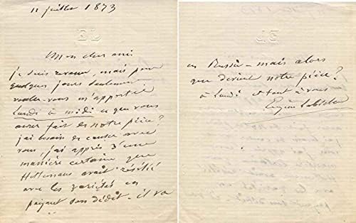 Писмо с автограф Анатоля França, лауреат на НОБЕЛОВА НАГРАДА, подписана и приложена
