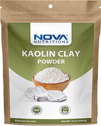 Каолиновый прах Nova Nutritions 16 унции (454 грама) - за лице, маски за лице и кожа - Естествен Регенератор