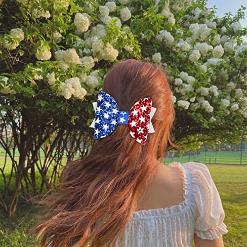 Щипки за коса за Тънка Коса Малки Извити за Парти в чест на Деня на Независимостта, Детски Аксесоари За Коса, Американски Флаг, Петолъчна