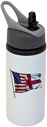 Спортна бутилка ExpressItBest 22 грама - Флаг на Фарьорските острови (Faeroese) - Изобилие от възможности