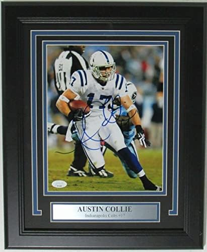 Austin Collie Indianapolis Colts С Автограф / Снимка в рамка с Размер 8x10 мм JSA 161509 - Снимки NFL с автограф
