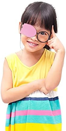 DOITOOL Детски Очила Лепенки за Детски Очила Пръстен от Ляво на Петна Тампони, Бинтове за Деца С Амблиопия Кръст Коприна Маска За Очи