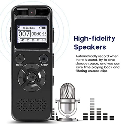 BHVXW Цифров Диктофон Аудиозапис, Диктофон, MP3 Led Дисплей Гласова Активация Подкрепа за разширяване на 64G намаляване на шума (Цвят: D, размер: 32 GB)
