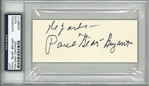 Пол Беар Брайънт Подписа Вырезанную Подпис С Изготвянето на ДНК Psa 84089171 - Снимки колеж С автограф