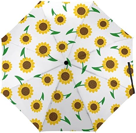 Чадър за пътуване с цветя Слънчоглед Трайни Ветрозащитный Сгъваем Чадър от дъжд Преносим Чадър Автоматично се Отваря и затваря