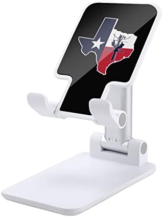 Контур на щата Тексас с Флага Линейщика Регулируема Поставка за Мобилен Телефон Сгъваеми Преносими стойка за Таблети за Офис Пътуване