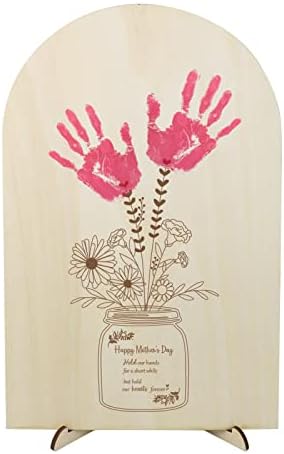 Цветен Знак с Отпечатък от ръка Thootyriaf, Плака с Отпечатък от ръцете на собствените си ръце за баба, мама (Табела с Отпечатък от ръка)