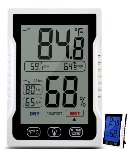 Домакински Термометър Hysydfd За помещения, Влагомер, Домакински Влагомер, Контрол на температурата и влажността, Спалня (Голяма (3.5*4.33*0.9)-