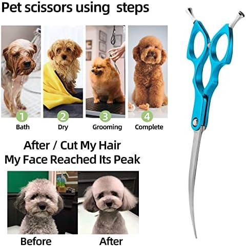 LYNHUAND 6,5 Извити Ножици, за да се грижи за кучета Професионални Ножици за грижа за кучетата от Неръждаема Стомана 440C със Свръхлеки