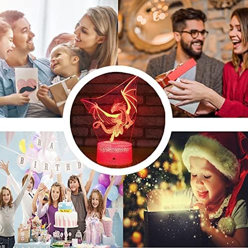 Лампа с дракон, Играчки-Дракони, лека нощ за Детски стаи, 16 от цветове, променящи се с помощта на дистанционното управление, нощна лампа Smart Touch, Подаръци за Рожден Де?