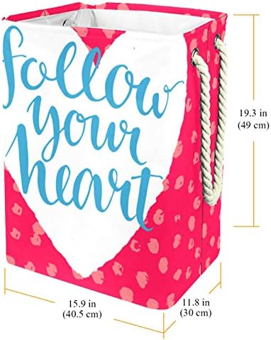 DEYYA Follow Your Heart Кошница за дрехи на Точки, с Висока Здрава Сгъваема Кошница за дрехи за Възрастни, Деца, Момичета и Момчета-тийнейджъри,