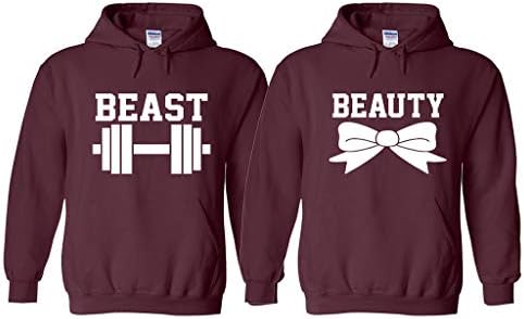 Hoody Live Free Beast Beauty Couple с качулка - Спортен пуловер на Красавицата и звяра в тон (цена за 1 толстовку)