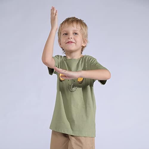 Тениски за по-Малките Момчета, Памучен Тениска С Графичен Дизайн, Детски Тениски с къс ръкав и кръгло деколте, Меки Детски Летни Потници