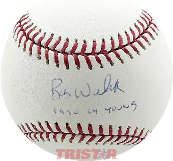 Бейзболни топки на Мейджър лийг бейзбол с автограф на Боб Уелч 1990 г., Сая Ян - Бейзболни топки с автограф